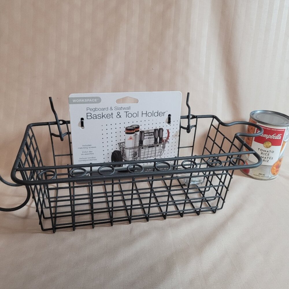 Pegboard Metal Basket & Tool Holder